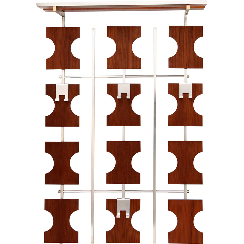 Vintage Wandgarderobe aus Teakholz mit Hutablage, 1960er Jahre