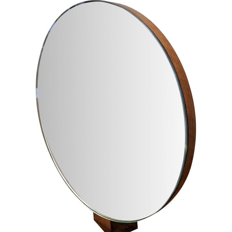 Vintage walnut mirror by André Sornay, 1950