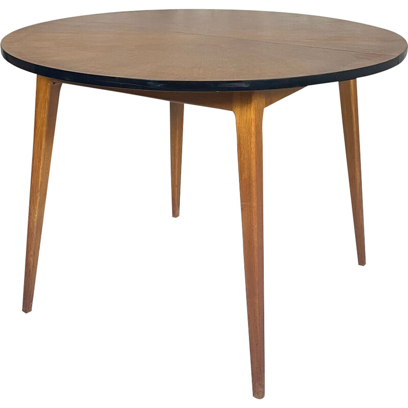 Vintage oakwood table with sun-shaped top, 1960