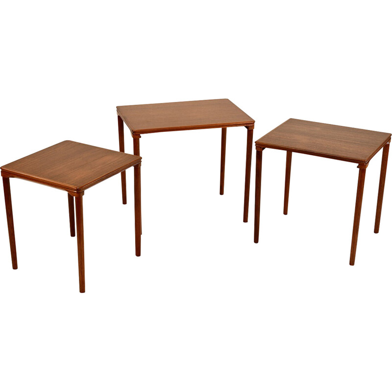 Tables gigognes vintage en teck, 1960