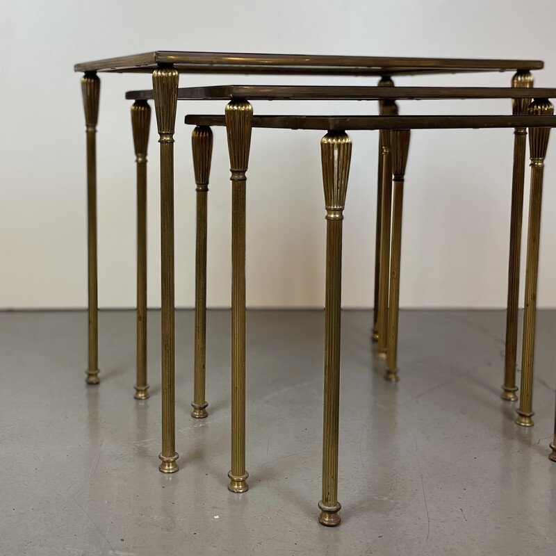 Vintage brass nesting tables, 1950