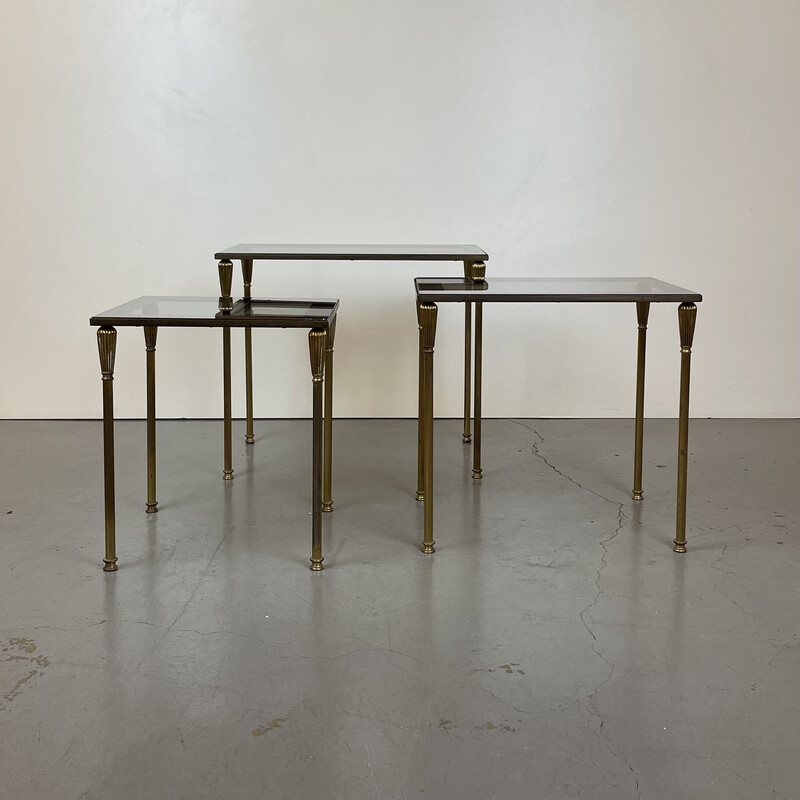 Vintage brass nesting tables, 1950