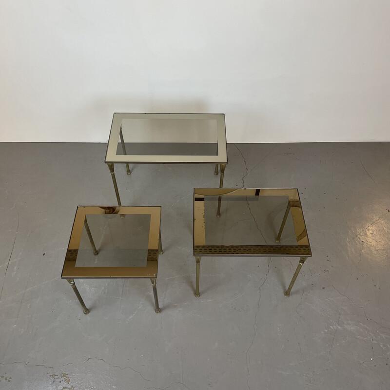 Vintage brass nesting tables, 1950