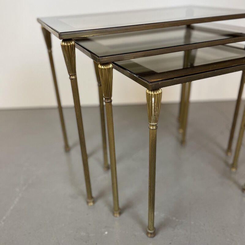 Vintage brass nesting tables, 1950