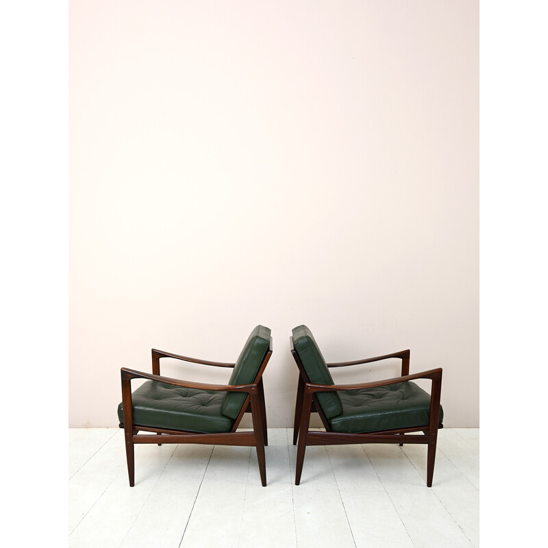 Pair of vintage Kandidaten armchairs by Ib Kofod for Ope, Denmark 1960