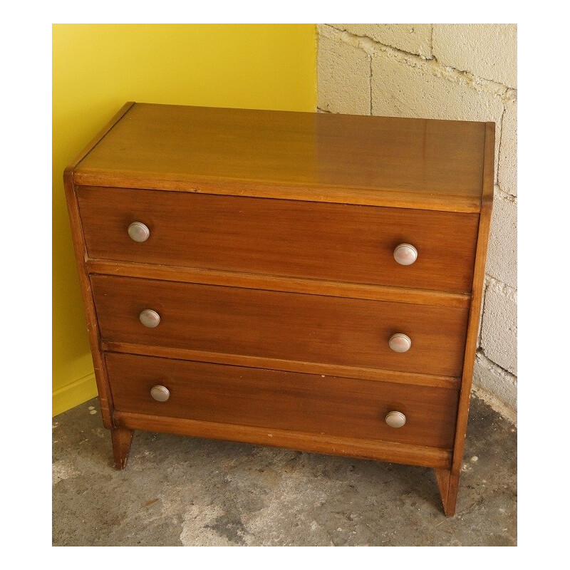 Chest of drawers with compass legs and 3 shelves - 1950s