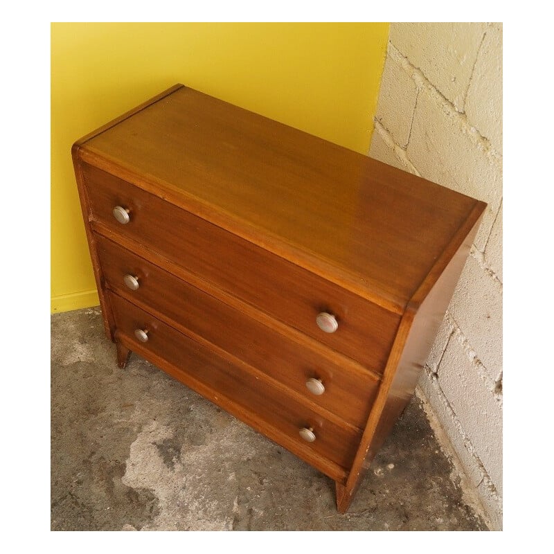 Chest of drawers with compass legs and 3 shelves - 1950s