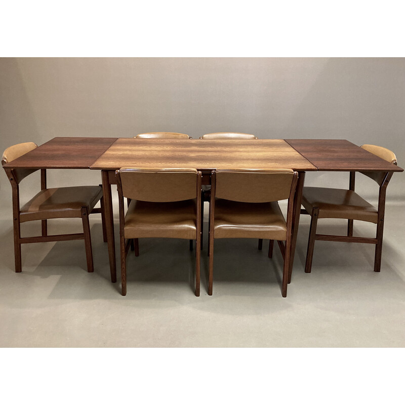 Set da pranzo in palissandro vintage, 1950