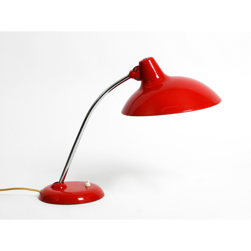 Vintage table lamp model 6786 in red metal by Kaiser Idell, 1960