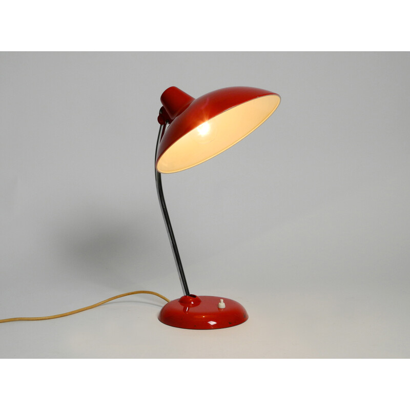 Vintage table lamp model 6786 in red metal by Kaiser Idell, 1960