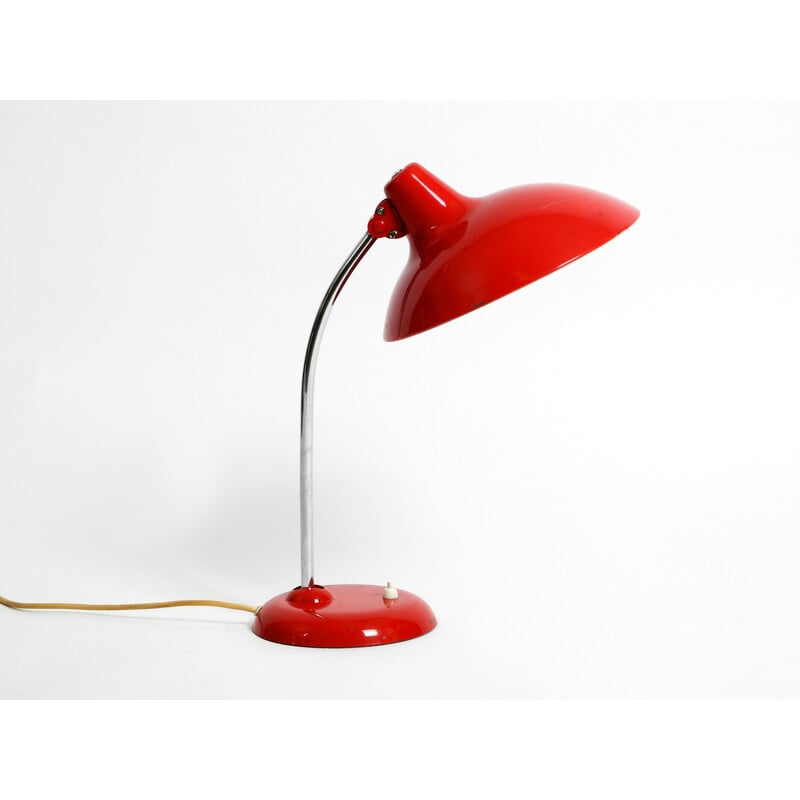 Vintage table lamp model 6786 in red metal by Kaiser Idell, 1960