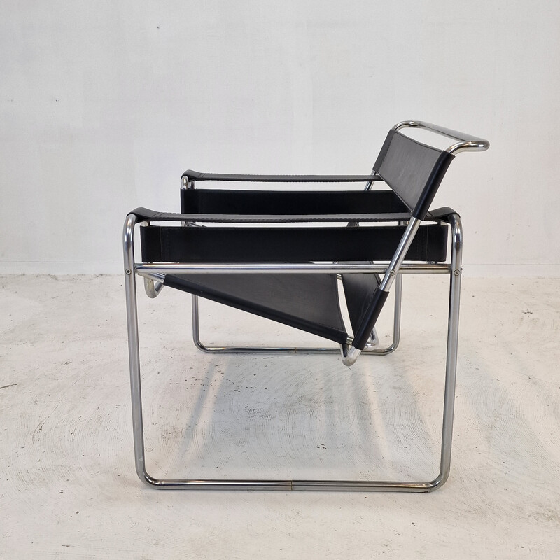 Poltrona vintage Wassily di Marcel Breuer per Gavina, 1980