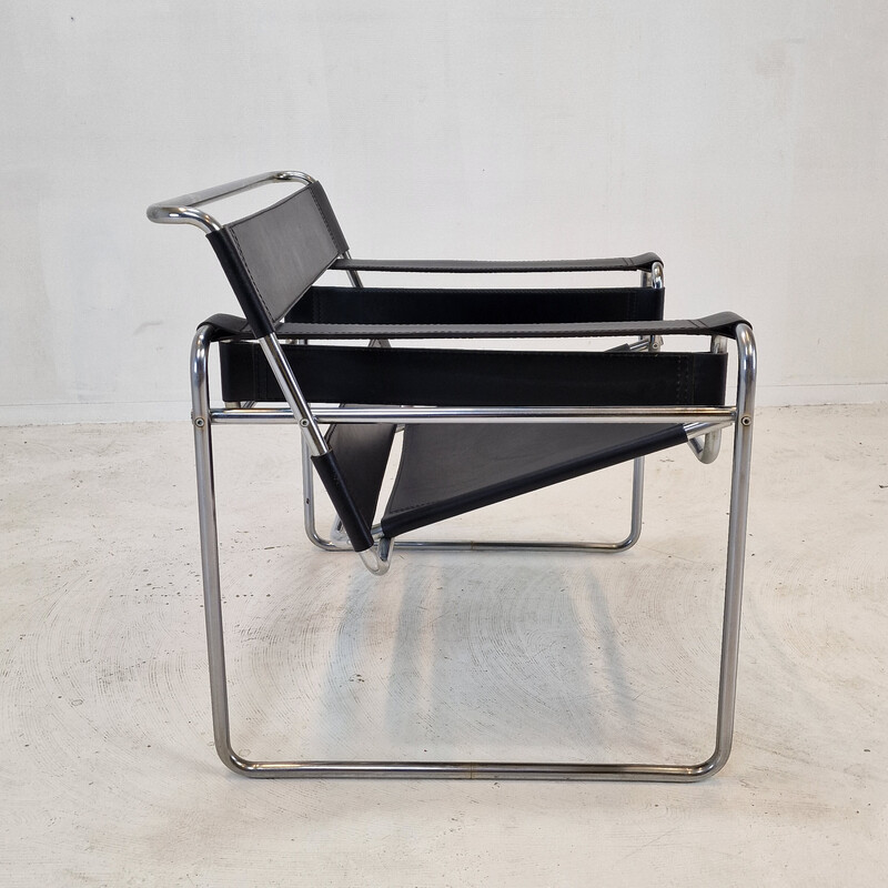 Vintage Wassily fauteuil van Marcel Breuer voor Gavina, 1980