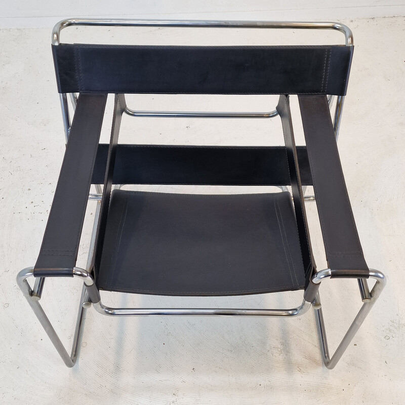 Poltrona vintage Wassily di Marcel Breuer per Gavina, 1980