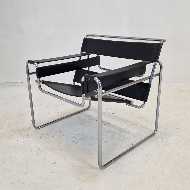 Poltrona Wassily vintage de Marcel Breuer para Gavina, 1980