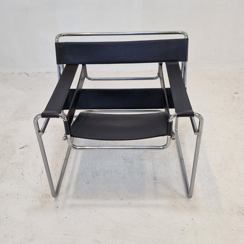Vintage Wassily fauteuil van Marcel Breuer voor Gavina, 1980