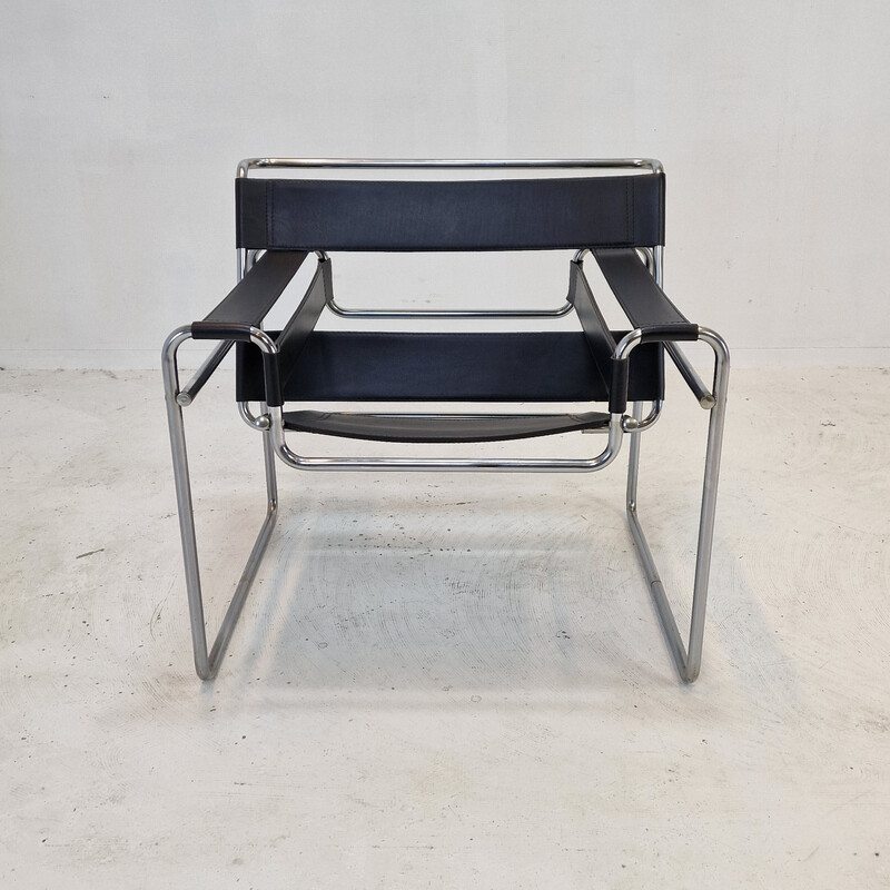 Fauteuil vintage Wassily par Marcel Breuer pour Gavina, 1980