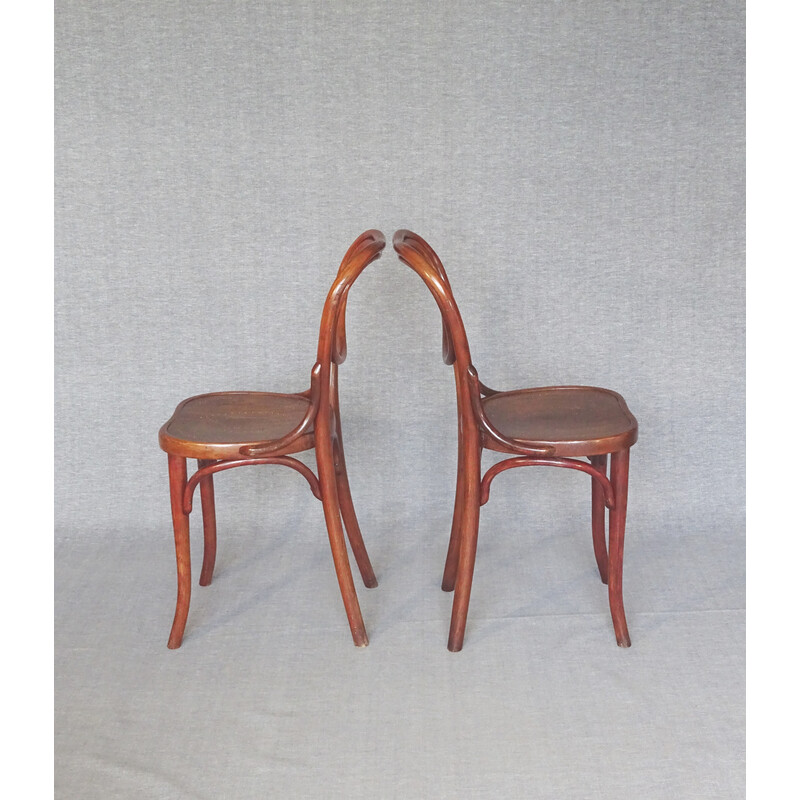 Coppia di sedie da bistrot in legno vintage N°28, 1900