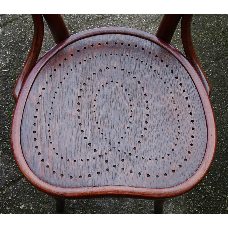 Paire de chaises bistrot vintage N°28 cœur en bois, 1900