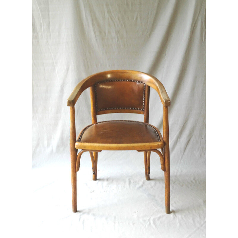 Cadeira de braços em madeira de bétula vintage de Fischel, 1930