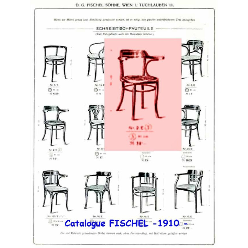 Fauteuil de bureau vintage par Fischel, 1910