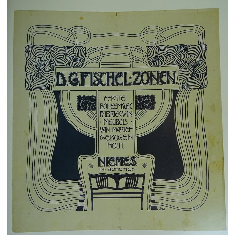 Vintage bureaustoel van Fischel, 1910