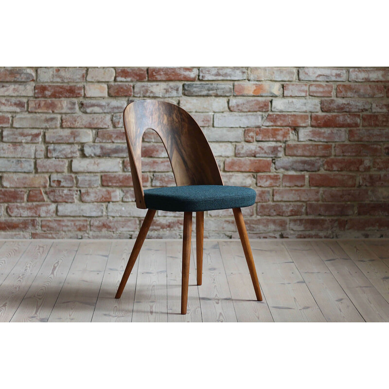 Set of 4 vintage walnut chairs by A. Šuman for Kvadrat Reupholstery, 1960