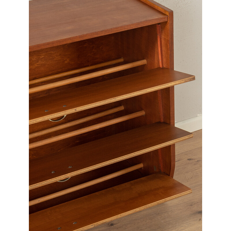 Vintage shoe cabinet in macoré veneer, Germany 1950