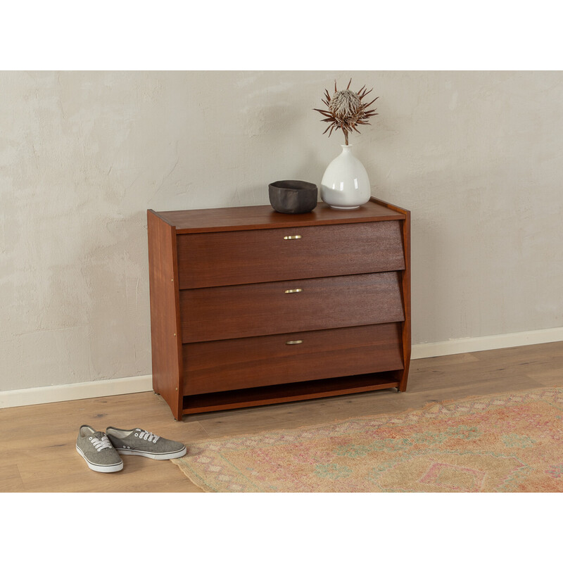 Vintage shoe cabinet in macoré veneer, Germany 1950