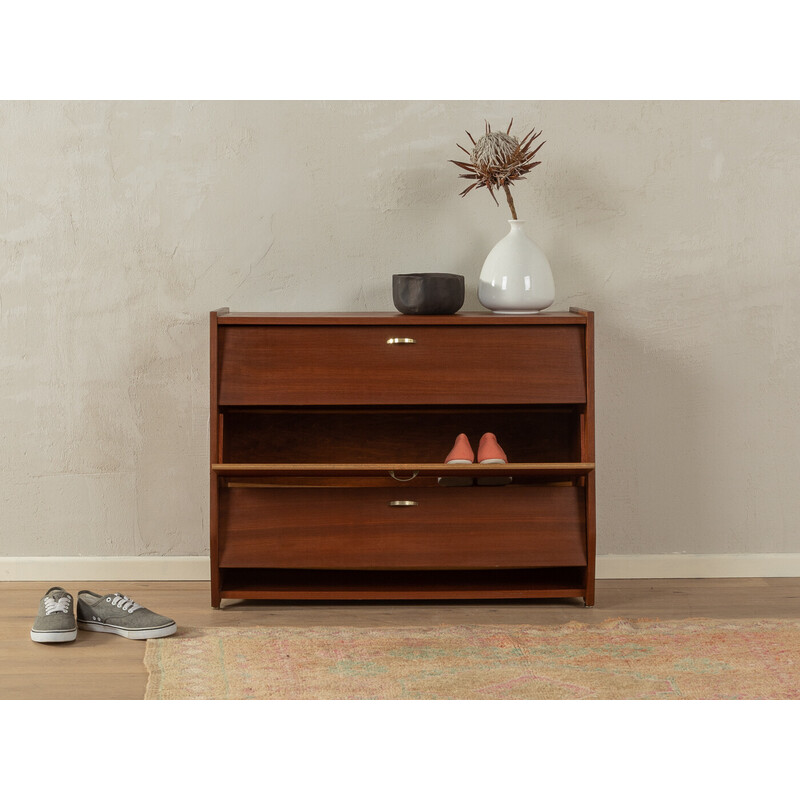 Vintage shoe cabinet in macoré veneer, Germany 1950