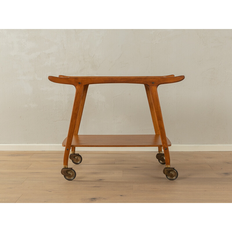 Vintage beechwood serving trolley, Germany 1950