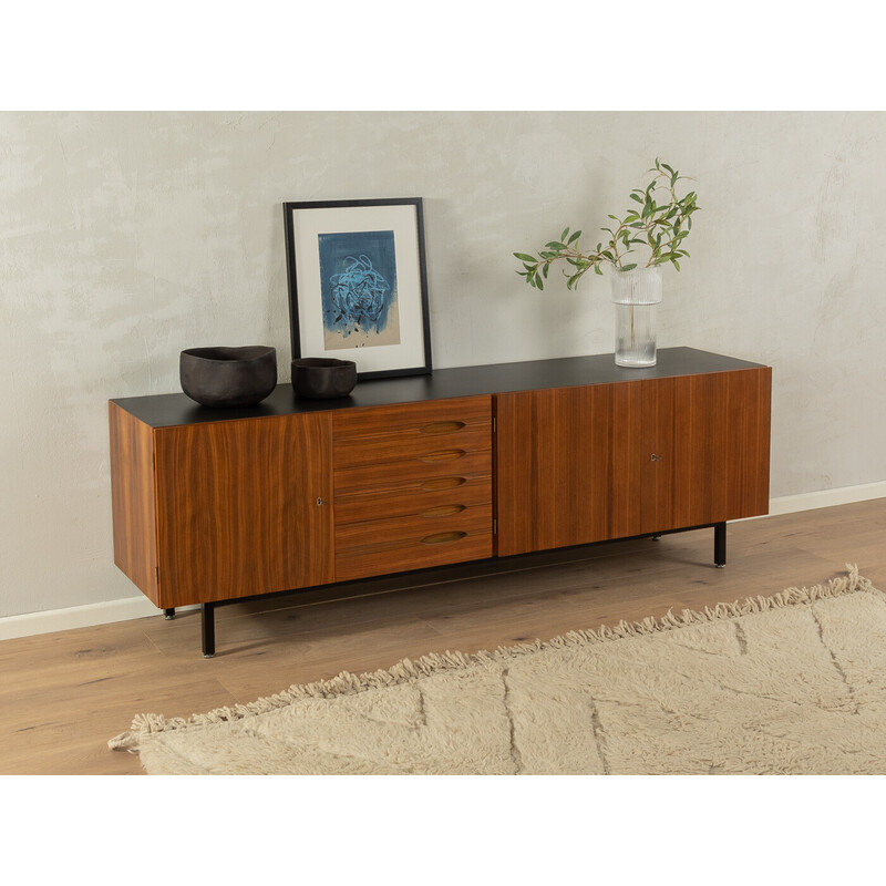 Vintage sideboard in walnut veneer, Germany 1960