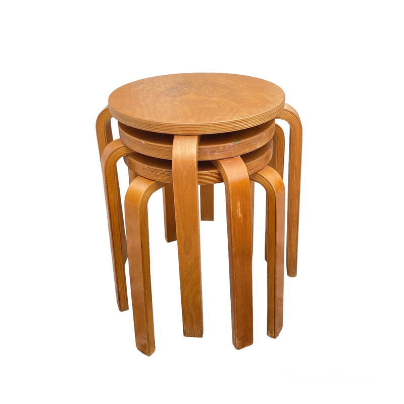 Tabourets vintage Betulla par Alvar Aalto pour Artek, Finlande 1960