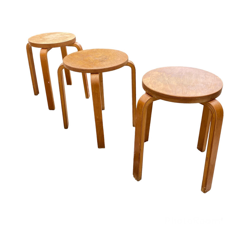 Tabourets vintage Betulla par Alvar Aalto pour Artek, Finlande 1960