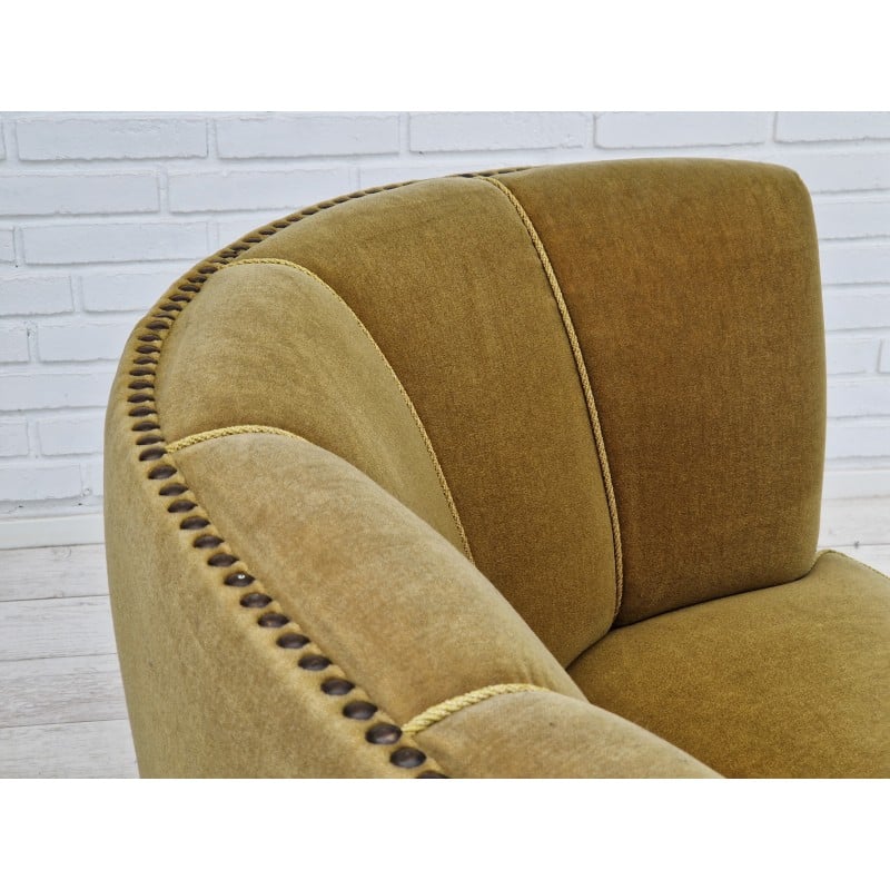 Vintage Banana sofa in beechwood and velvet, 1960-1970