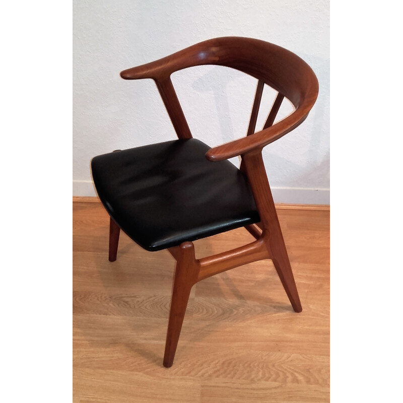 Scandinavian office chair in solid teakwood, produced by Nesjestranda Mobelfabrik - 1960s