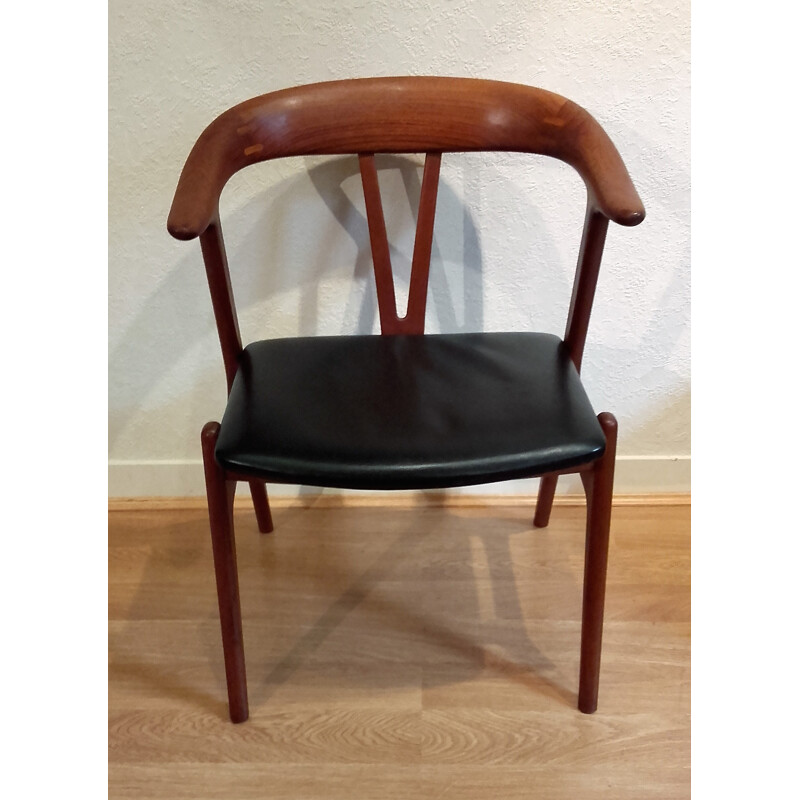 Scandinavian office chair in solid teakwood, produced by Nesjestranda Mobelfabrik - 1960s