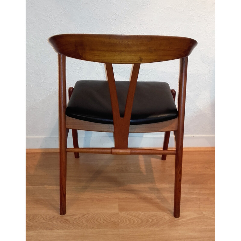 Scandinavian office chair in solid teakwood, produced by Nesjestranda Mobelfabrik - 1960s