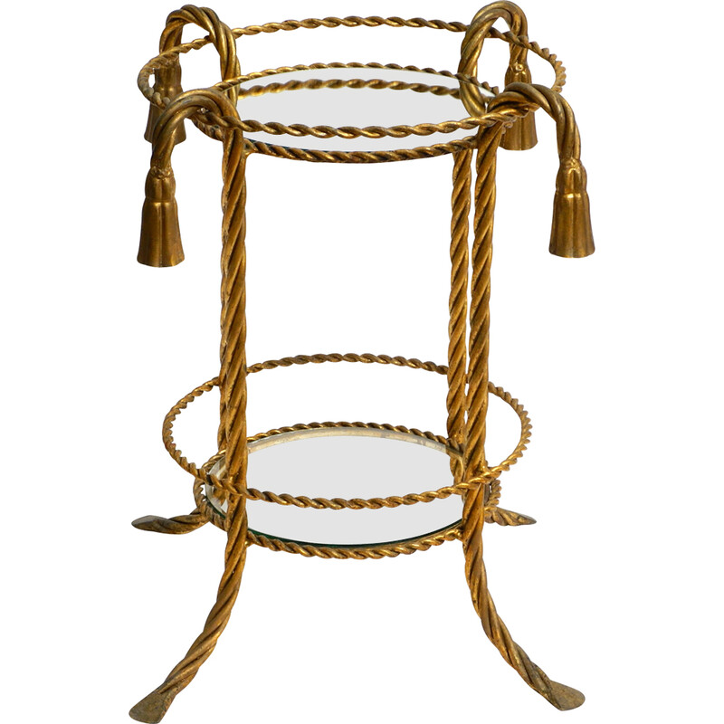 Vintage gilded iron side table by Li Puma Firenze, Italy 1960