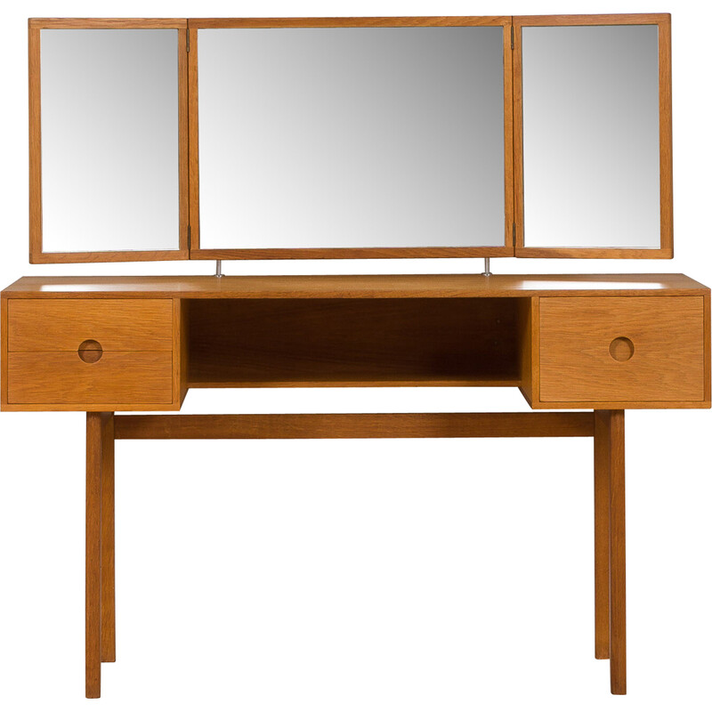 Vintage eikenhouten kaptafel N°40 van Kai Kristiansen voor Aksel Kjersgaard, 1960