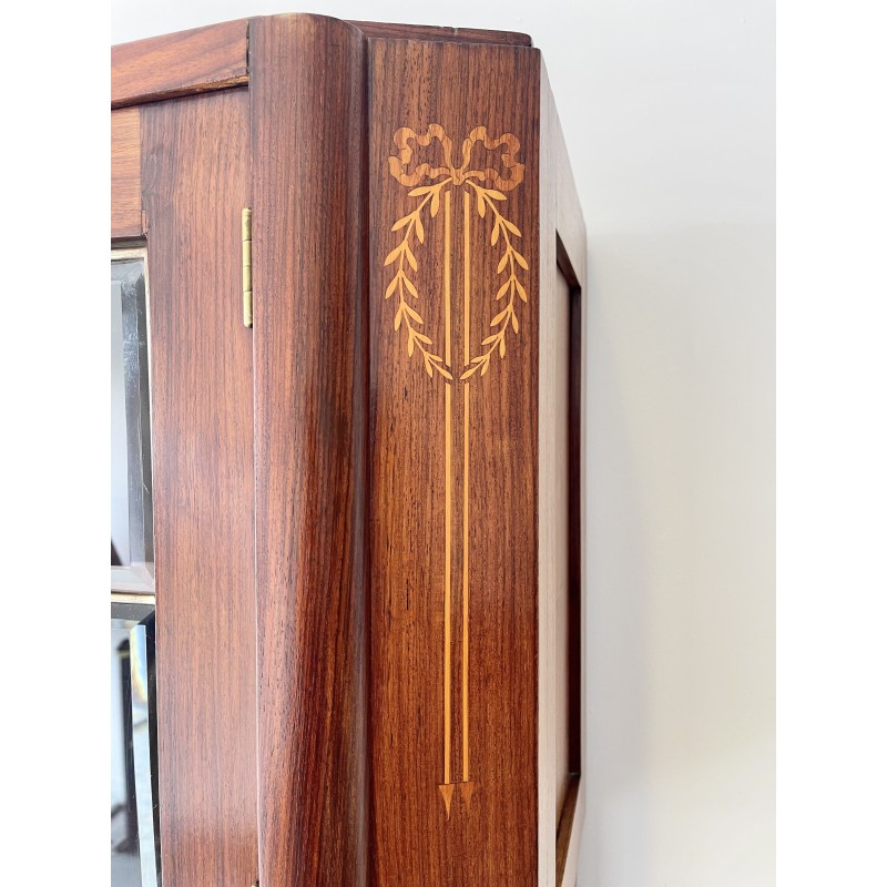 Vintage solid wood display cabinet, 1920-1930s