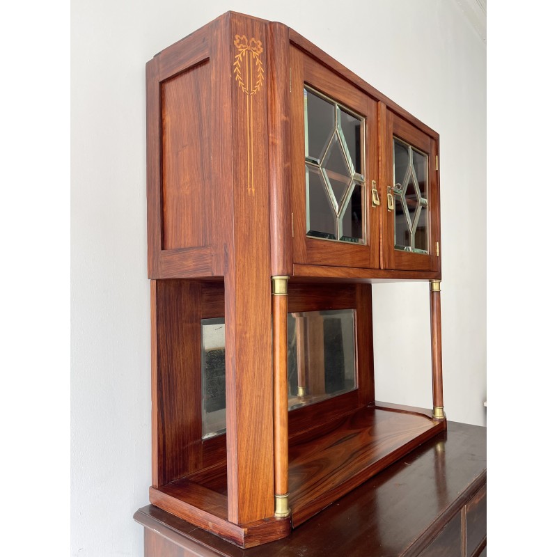 Vintage solid wood display cabinet, 1920-1930s