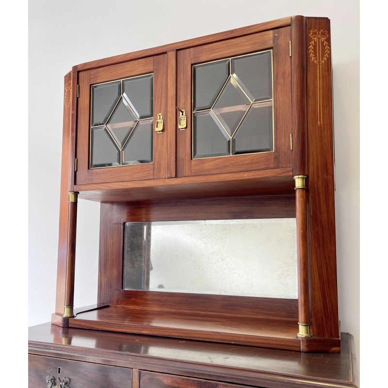 Vintage solid wood display cabinet, 1920-1930s