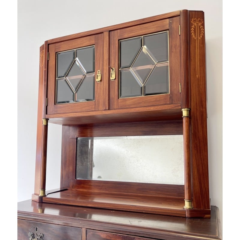 Vintage solid wood display cabinet, 1920-1930s