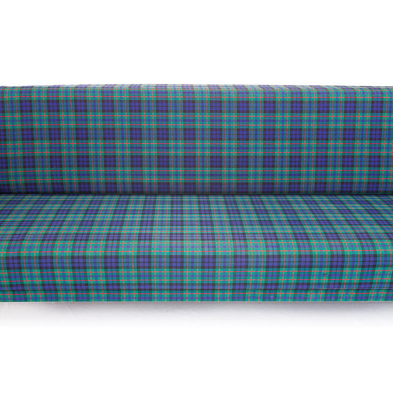 Pareja de sofás vintage de 4 plazas en tela de tartán, 1960