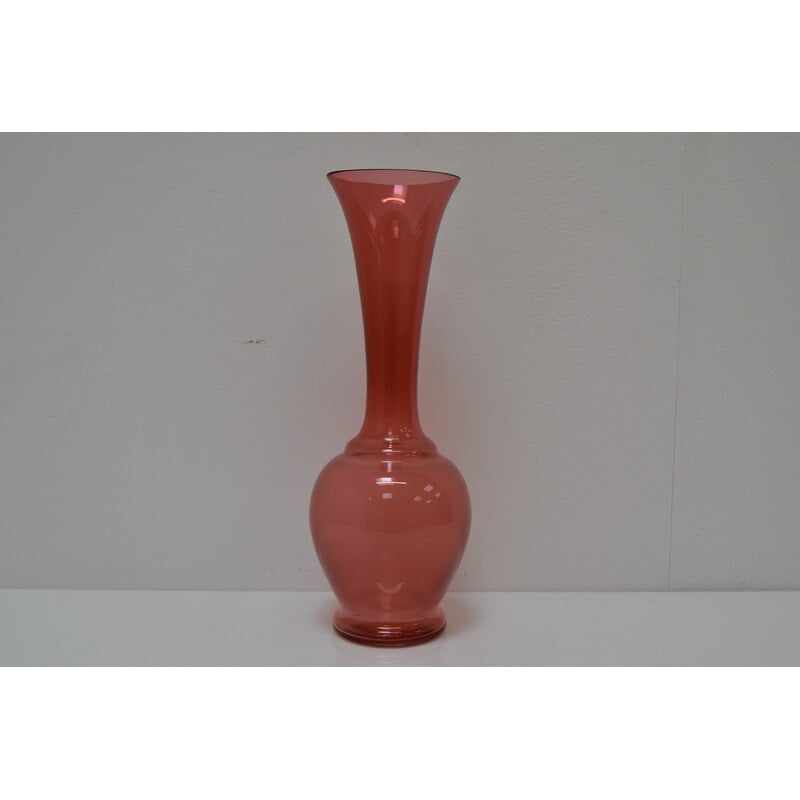 Vintage Art Czech glass vase by Glasswork Novy Bor, 1950s
