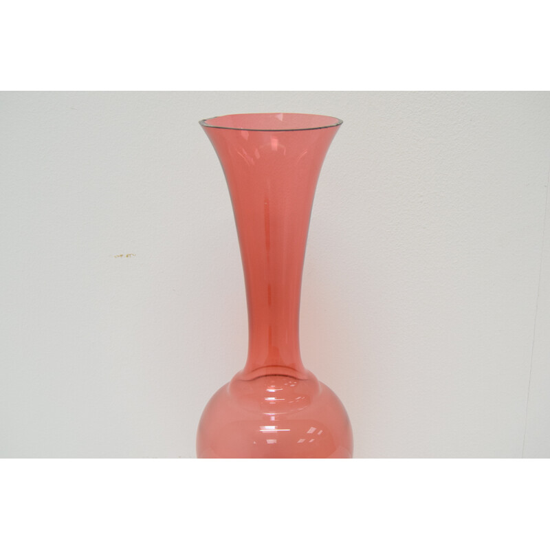 Vase vintage tchèque en verre par Glasswork Novy Bor, 1950