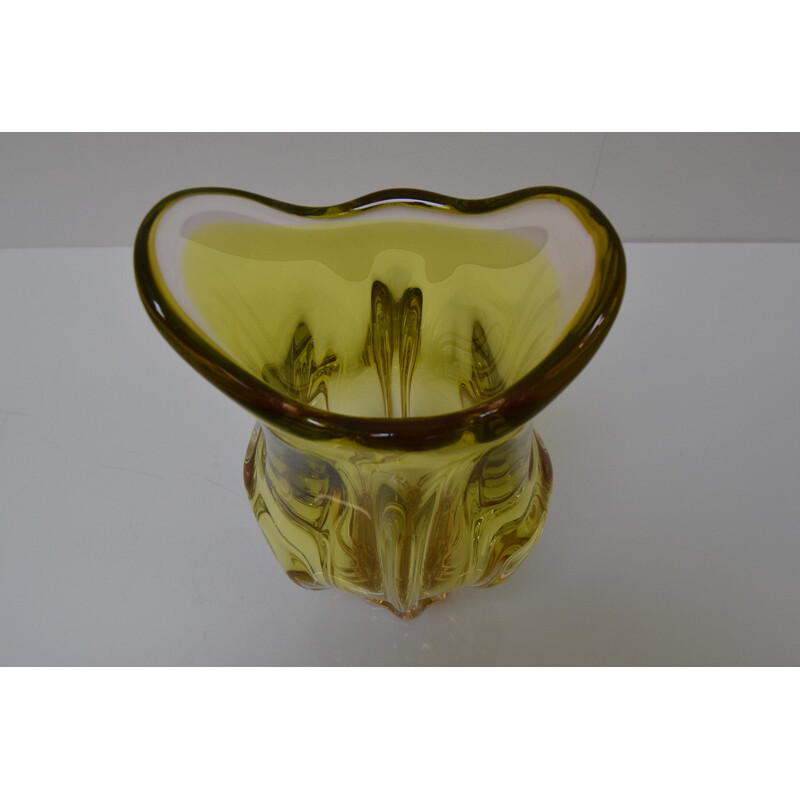 Vase vintage en verre métallurgique par Josef Hospodka pour Chribska, Tchécoslovaquie 1960