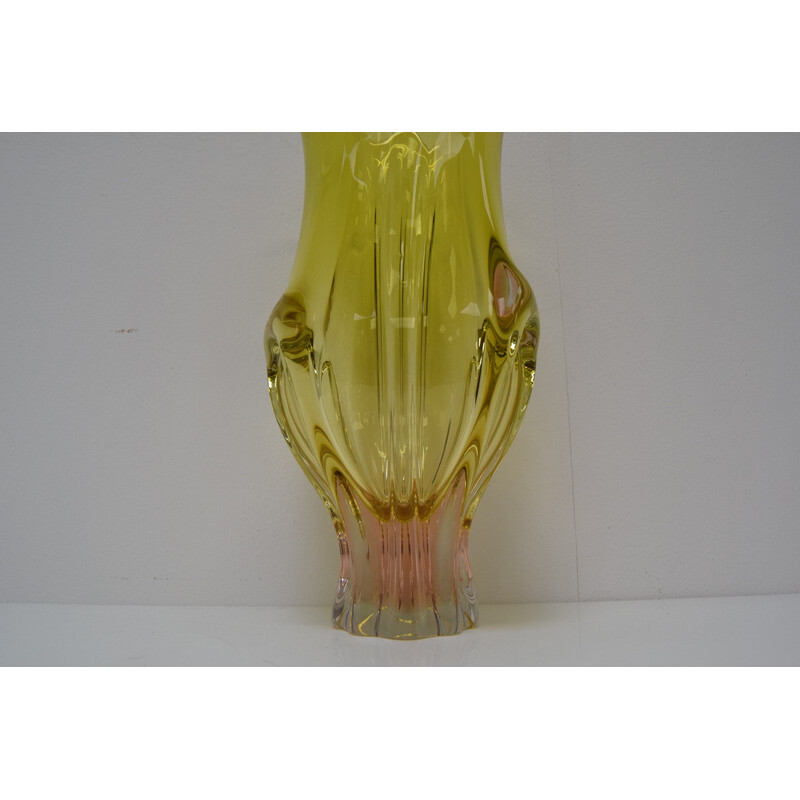 Vintage Metallurgical glass vase by Josef Hospodka for Chribska, Czechoslovakia 1960s