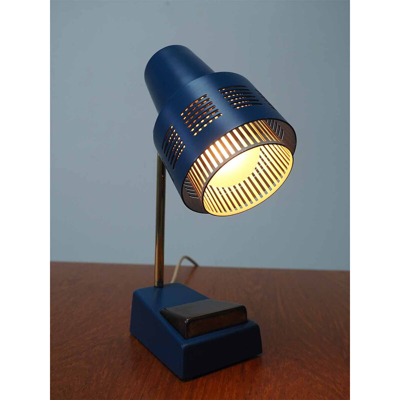 Lámpara de escritorio vintage azul, años 70